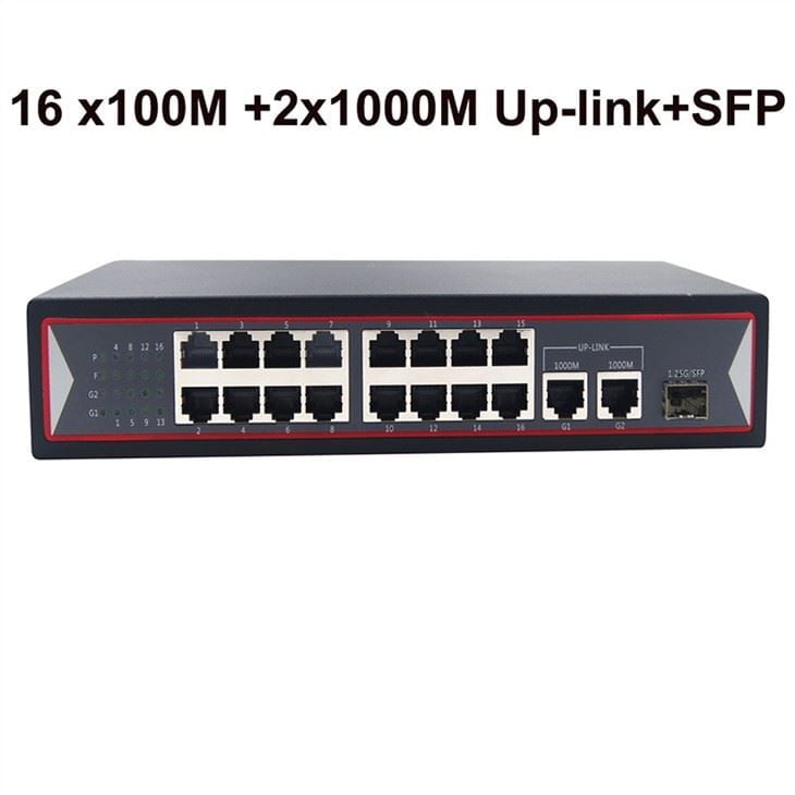 Kico 16 Port PoE Switch with 2 Uplink &1 SFP (Full Gigabit) (Kico1916G-16P)